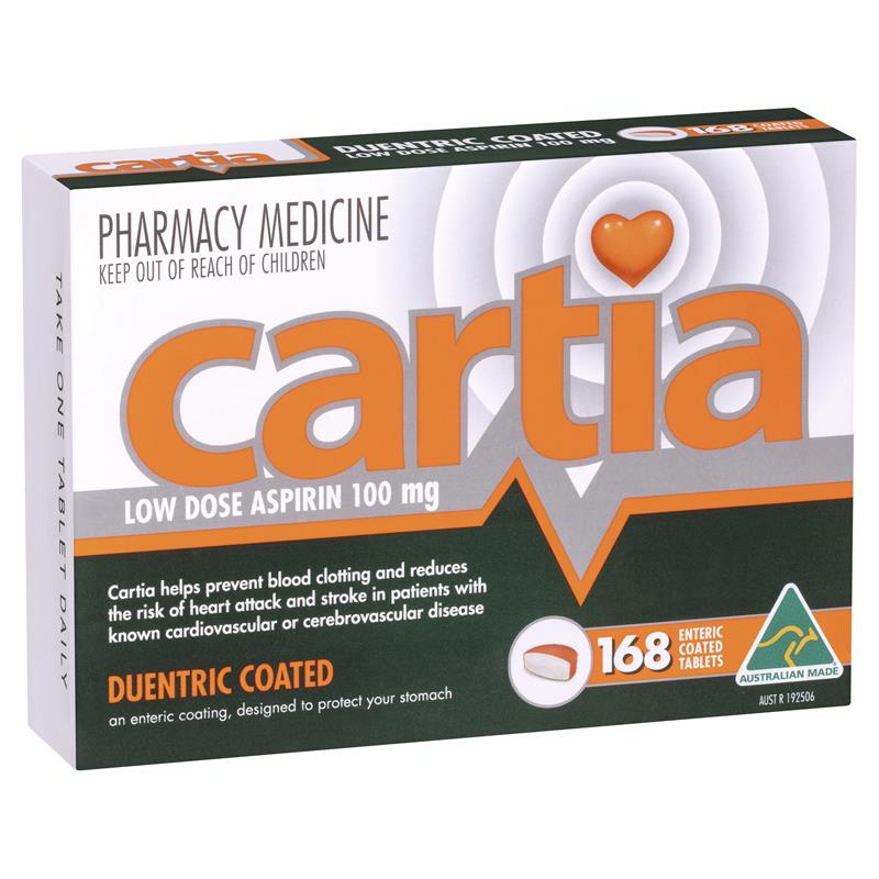 Thuốc Aspirin liều thấp Cartia 100mg 168 viên