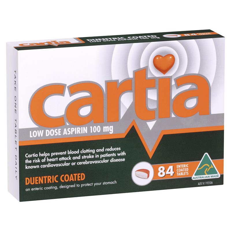 Thuốc Aspirin liều thấp Cartia 100mg 84 viên