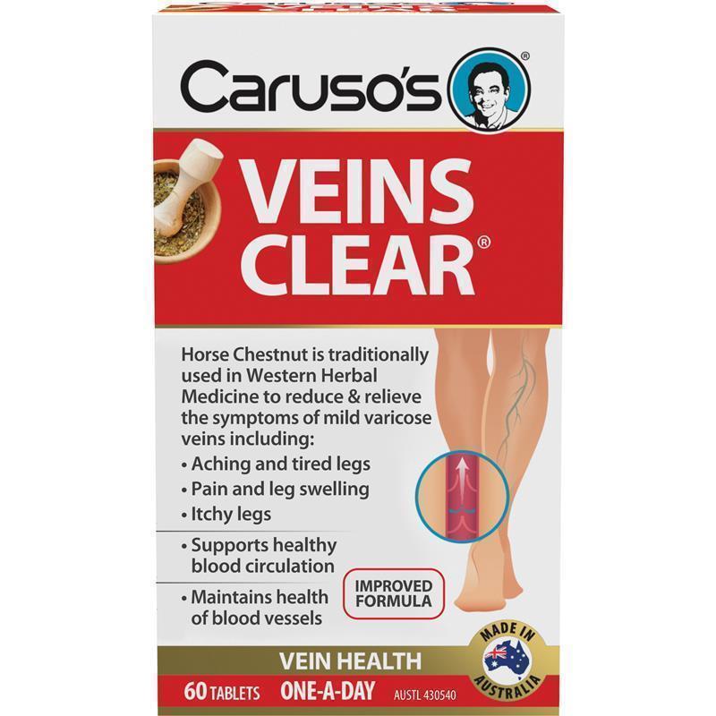 Viên uống hỗ trợ tĩnh mạch Carusos Veins Clear 60 viên