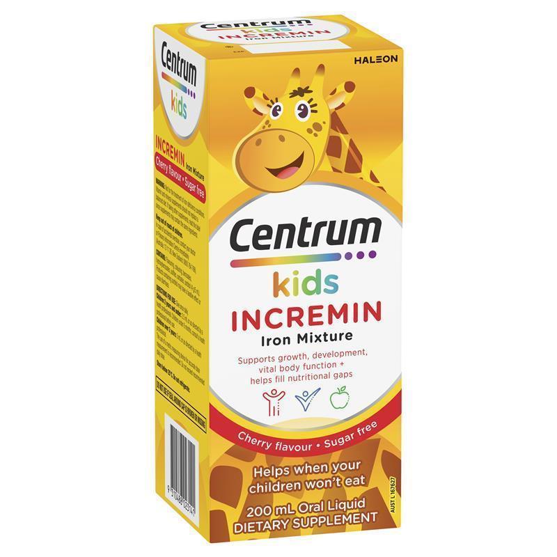 Siro bổ sung sắt cho bé Centrum Kids Incremin Iron Mixture Cherry 200ml
