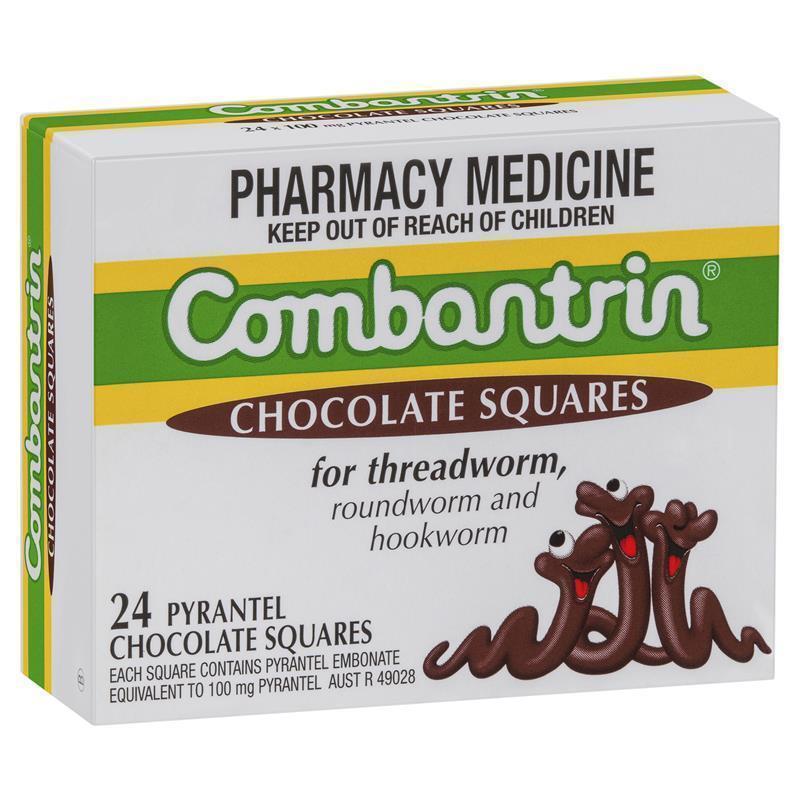 Thuốc tẩy giun Combantrin Chocolate Squares 24 viên
