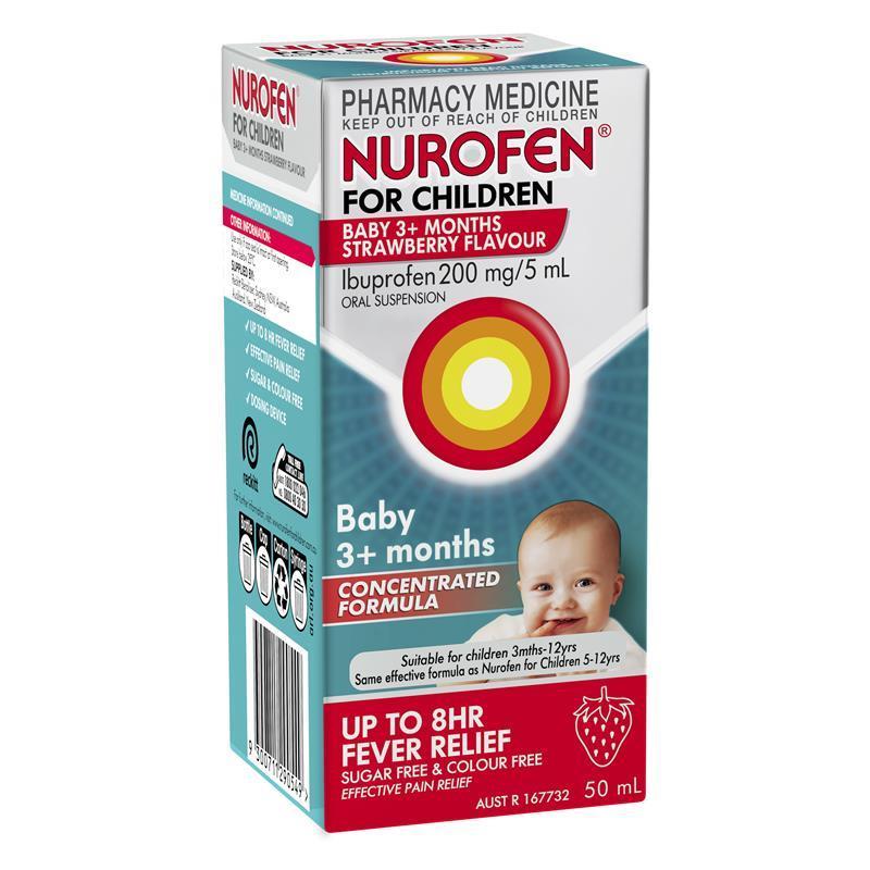 Siro giảm đau hạ sốt cho bé sơ sinh Nurofen Baby Ibuprofen 200mg/5ml 50ml