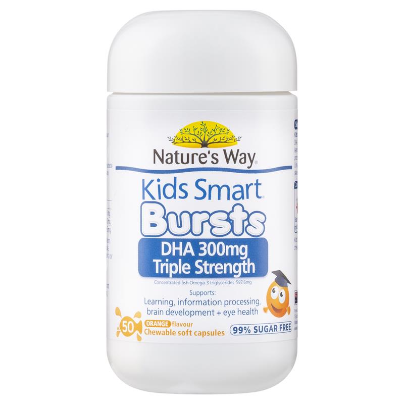 Viên uống DHA 300mg cho bé Nature's Way Kids Smart Triple Strength 50 viên