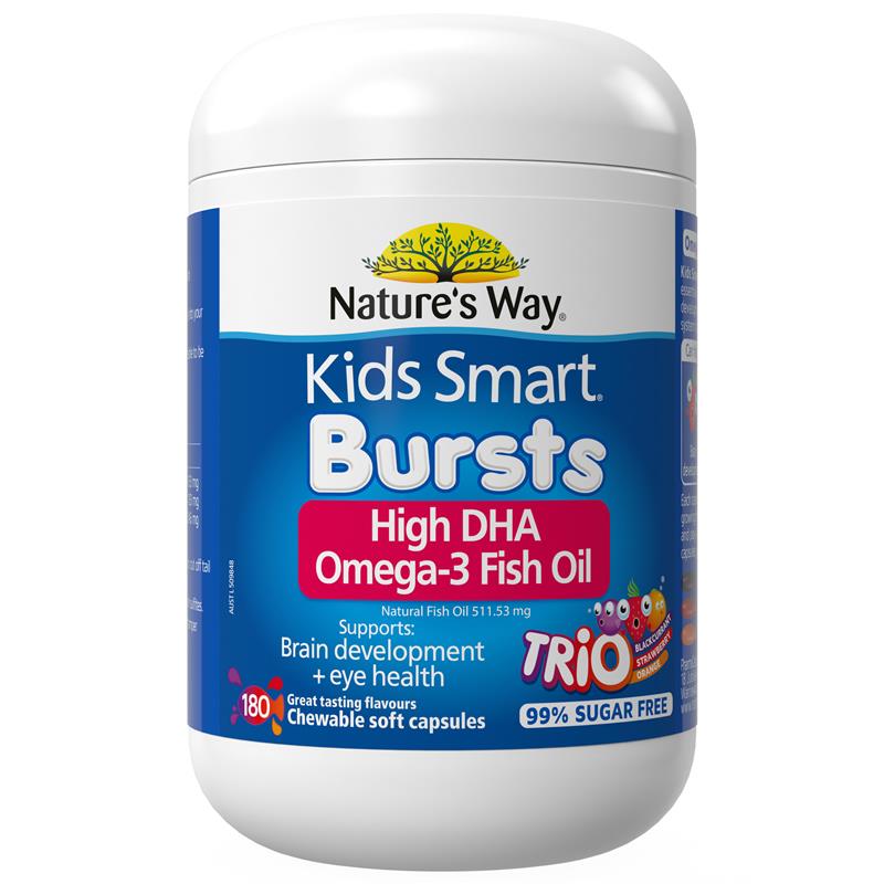 Viên uống dầu cá Omega-3 cho bé Nature's Way Kids Smart Trio 180 viên