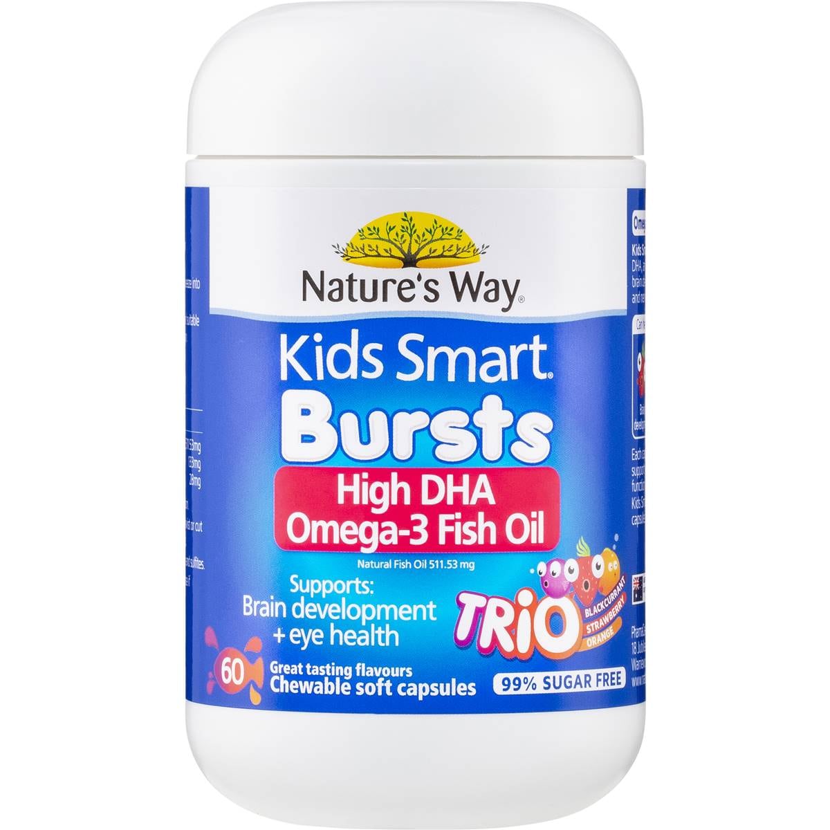 Viên uống dầu cá Omega-3 cho bé Nature's Way Kids Smart Trio 60 viên