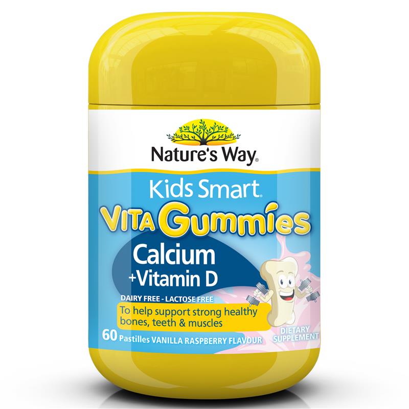 Kẹo dẻo Canxi cho bé Nature's Way Gummies Calcium + Vitamin D 60 viên